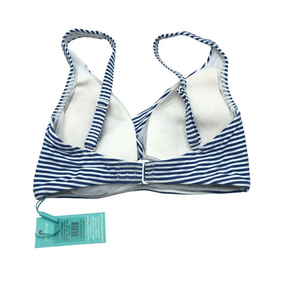 Sea Level Sorrento Stripe Cross Front Multfit Bikini Top French Blue US Size 4 - Picture 2 of 4